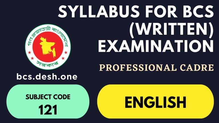 ইংরেজি সিলেবাস (English Syllabus)